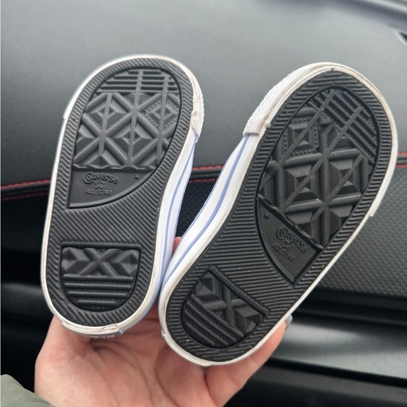 Converse Kids' White and Blue High-Top Sneakers - Picture 7 of 7